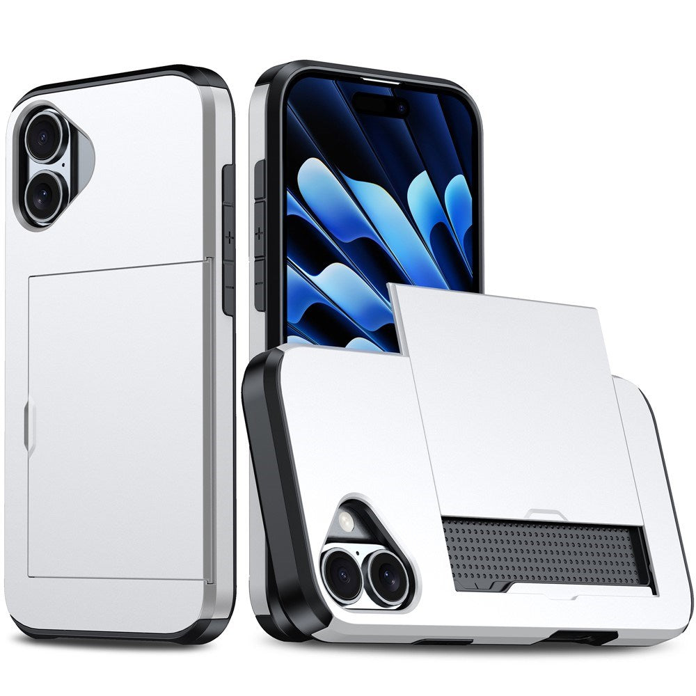 EIDERWOOD iPhone 17 Hybrid Skal med Korthållare - Silver