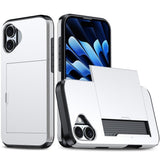 EIDERWOOD iPhone 17 Hybrid Skal med Korthållare - Silver