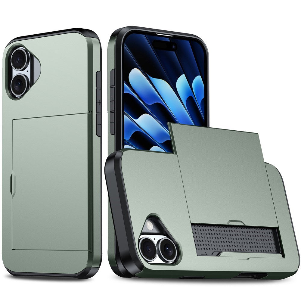 EIDERWOOD iPhone 17 Hybrid Skal med Korthållare - Grön