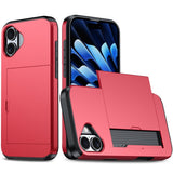 EIDERWOOD iPhone 17 Hybrid Skal med Korthållare - Röd