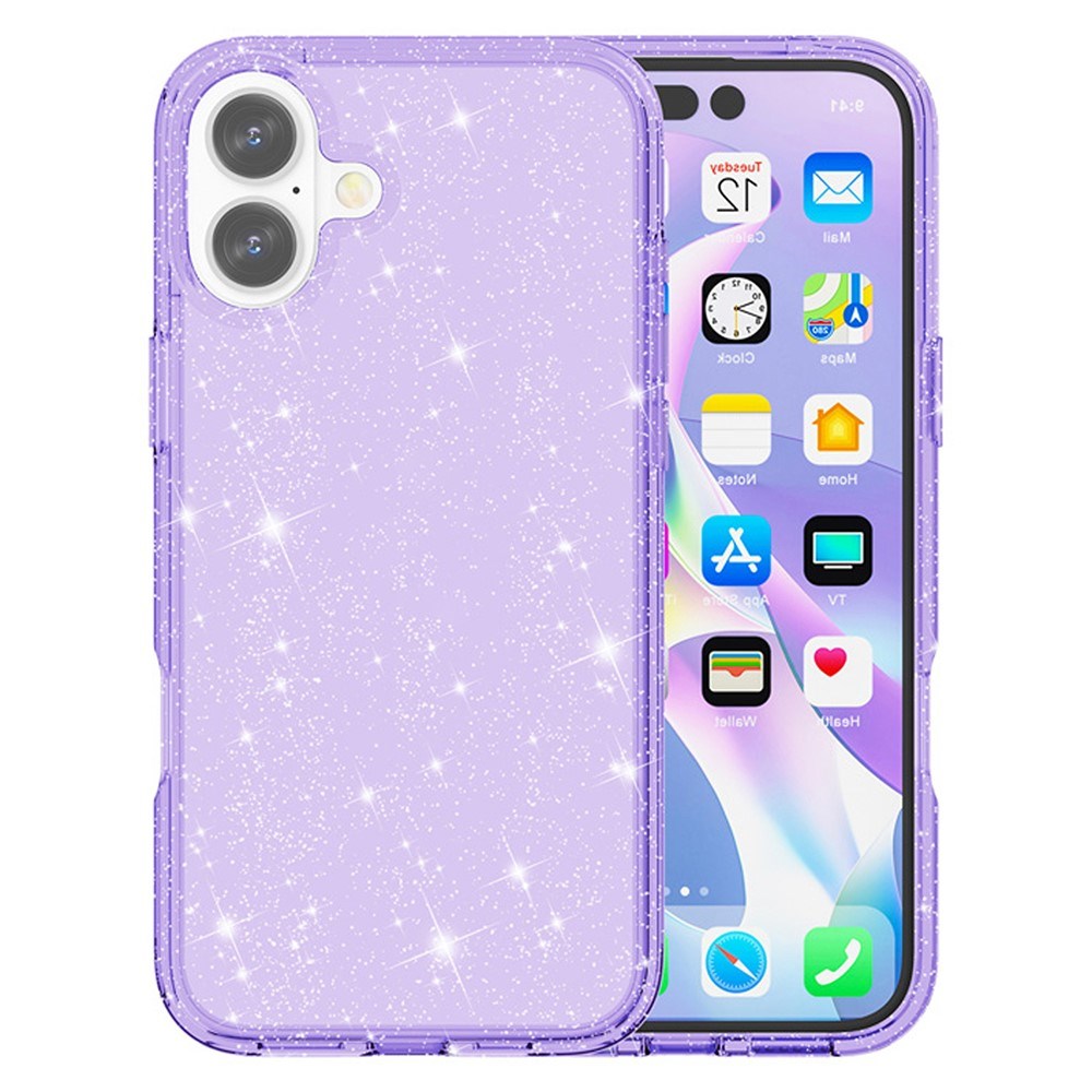 EIDERWOOD iPhone 17 Hybrid Plast Skal - Lila Glitter