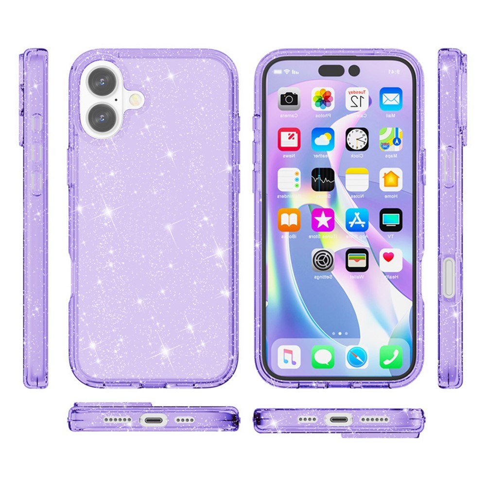 EIDERWOOD iPhone 17 Hybrid Plast Skal - Lila Glitter
