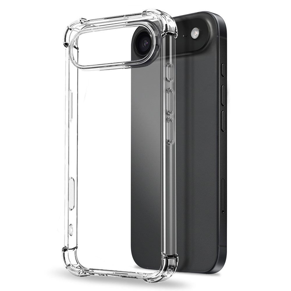 NORTHJO iPhone Air 2-i-1 Skyddspaket m. Stötabsorberande Flexibelt Plast Skal & Härdat Skärmskyddsglas - Genomskinlig