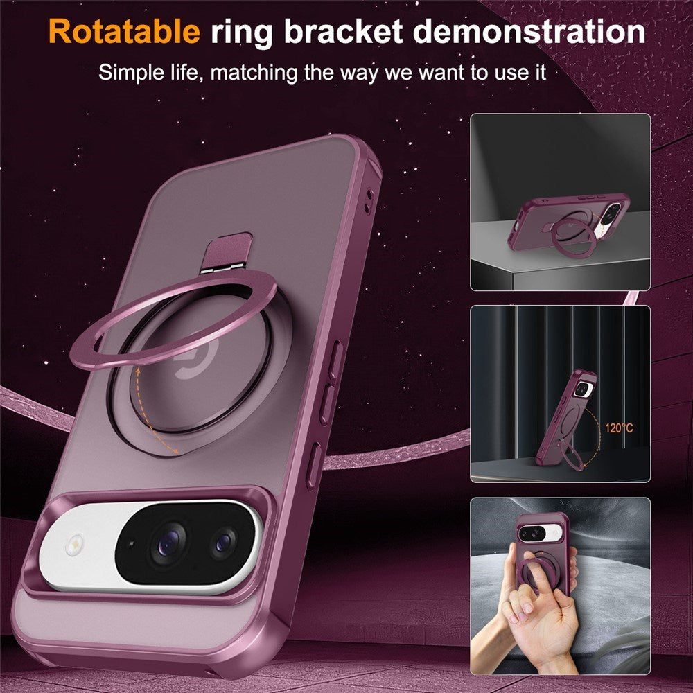 EIDERWOOD Google Pixel 10 / 10 Pro / 9 / 9 Pro Hybrid Skal med Kickstand - MagSafe Kompatibel - Vinrött