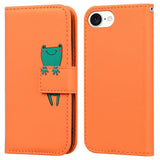 iPhone 17e / 16e Konstläder Fodral m. Figur - Orange