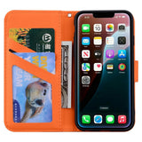 iPhone 17e / 16e Konstläder Fodral m. Figur - Orange