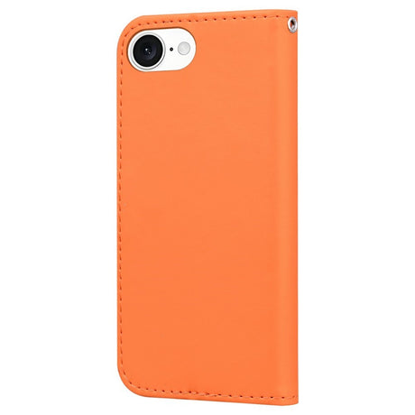 iPhone 17e / 16e Konstläder Fodral m. Figur - Orange