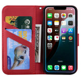 iPhone 17e / 16e Konstläder Fodral m. Figur - Röd