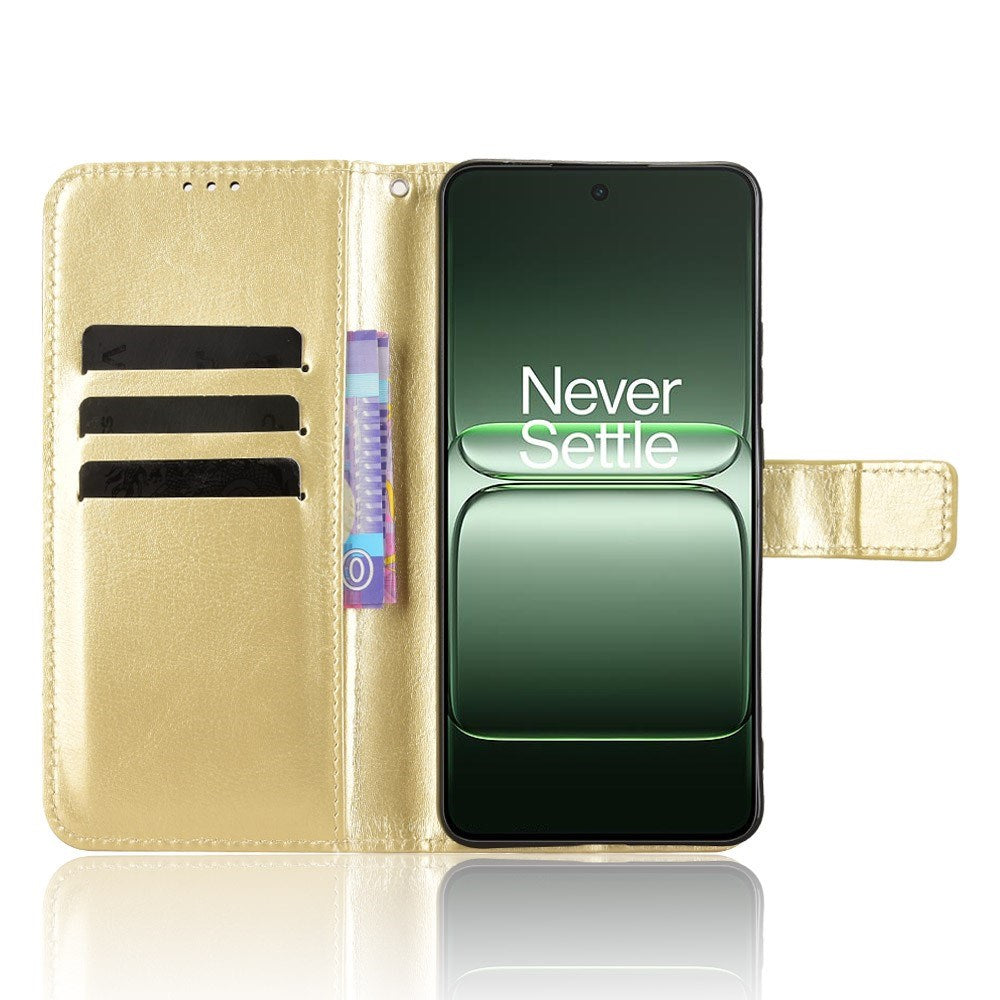EIDERWOOD OnePlus Nord CE5 Konstläder Flip Fodral m. Rem - Guld