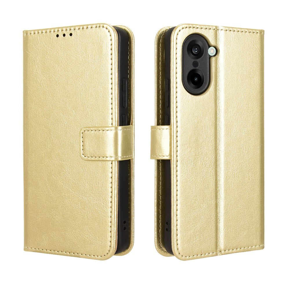 EIDERWOOD OnePlus Nord CE5 Konstläder Flip Fodral m. Rem - Guld