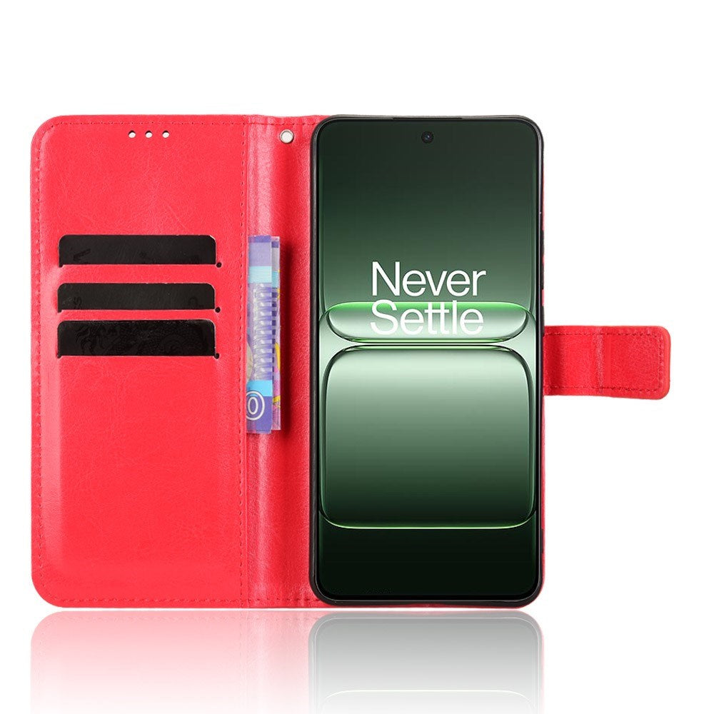 EIDERWOOD OnePlus Nord CE5 Konstläder Flip Fodral m. Rem - Röd