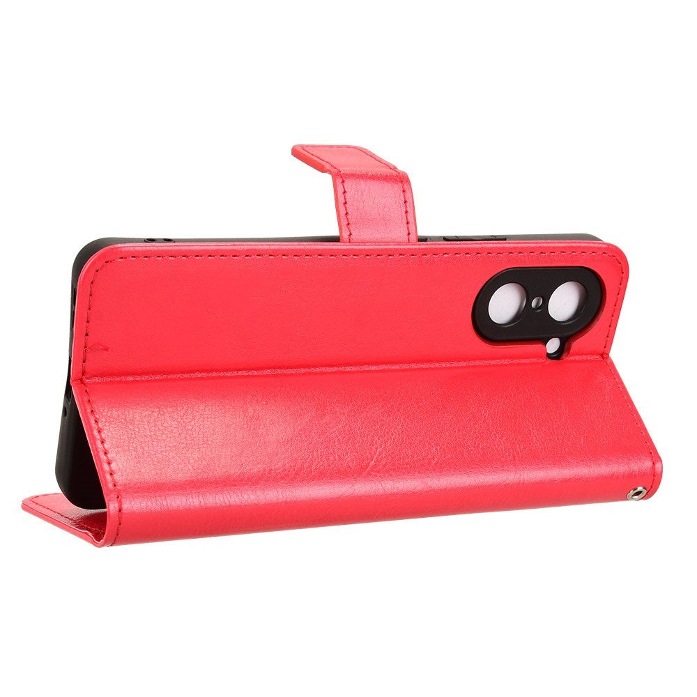 EIDERWOOD OnePlus Nord CE5 Konstläder Flip Fodral m. Rem - Röd