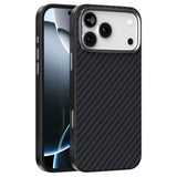 iPhone 18 Pro / 17 Pro ABEEL Hybrid Skal med Kolfiberstruktur - MagSafe Kompatibel - Svart