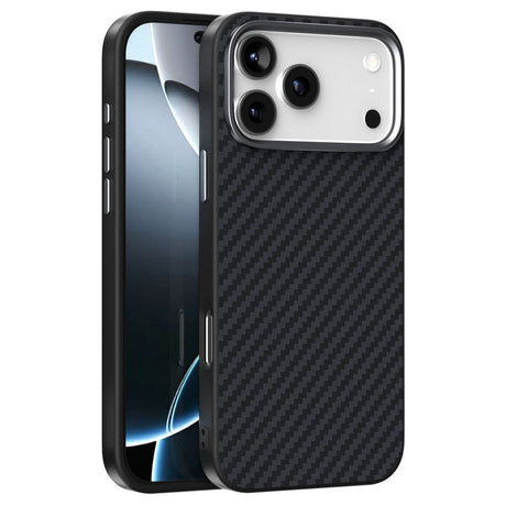 iPhone 18 Pro / 17 Pro ABEEL Hybrid Skal med Kolfiberstruktur - MagSafe Kompatibel - Svart