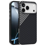 iPhone 18 Pro / 17 Pro ABEEL Hybrid Skal med Kolfiberstruktur - MagSafe Kompatibel - Svart / Silver