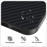 iPhone 18 Pro / 17 Pro ABEEL Hybrid Skal med Kolfiberstruktur - MagSafe Kompatibel - Svart / Röd