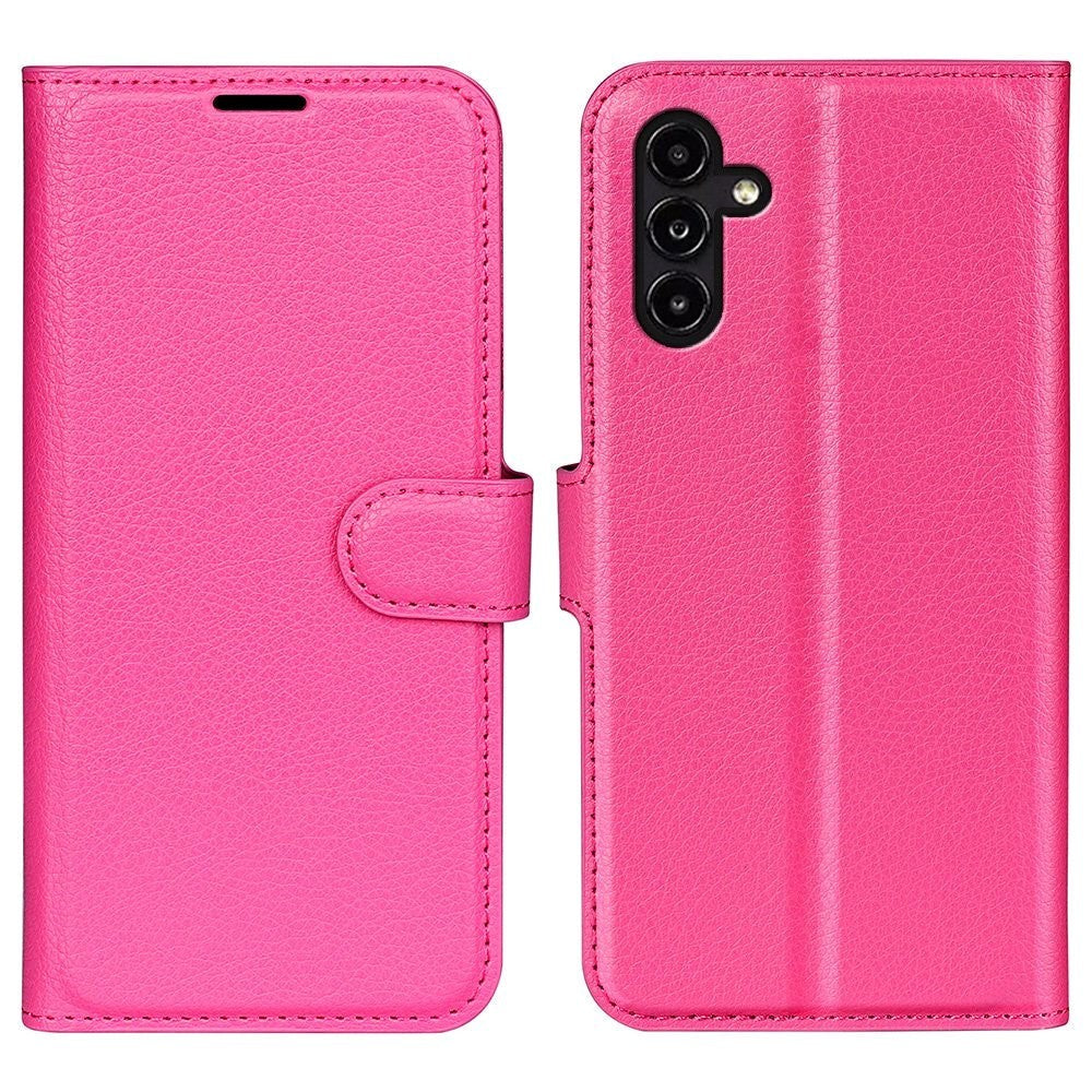 Samsung Galaxy A14 (5G) Plånboksfodral Litchi-textur - Neonrosa