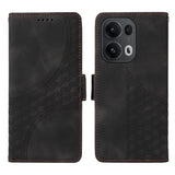 Oppo Reno14 Pro (5G) / Reno13 Pro (5G) Konstläder Fodral med Tryck - Svart