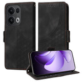 Oppo Reno14 Pro (5G) / Reno13 Pro (5G) Konstläder Fodral med Tryck - Svart