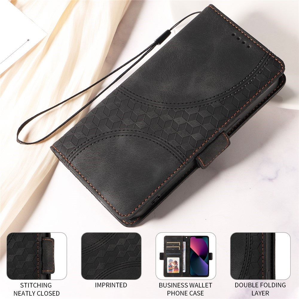 Oppo Reno14 Pro (5G) / Reno13 Pro (5G) Konstläder Fodral med Tryck - Svart
