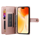 EIDERWOOD iPhone 17 Fodral med Korthållare / Blixtlåsficka / Rem - Rose Gold