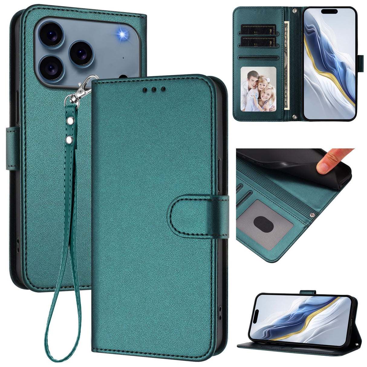 iPhone 18 Pro Max / 17 Pro Max EIDERWOOD Konstläder Fodral m. Rem - Grön