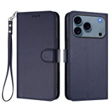iPhone 18 Pro Max / 17 Pro Max EIDERWOOD Konstläder Fodral m. Rem - Blå