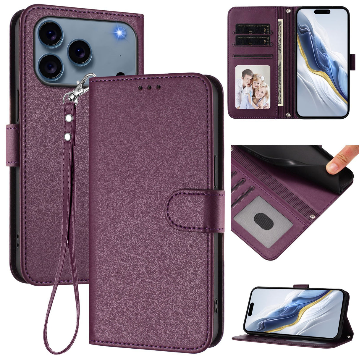iPhone 18 Pro Max / 17 Pro Max EIDERWOOD Konstläder Fodral m. Rem - Lila