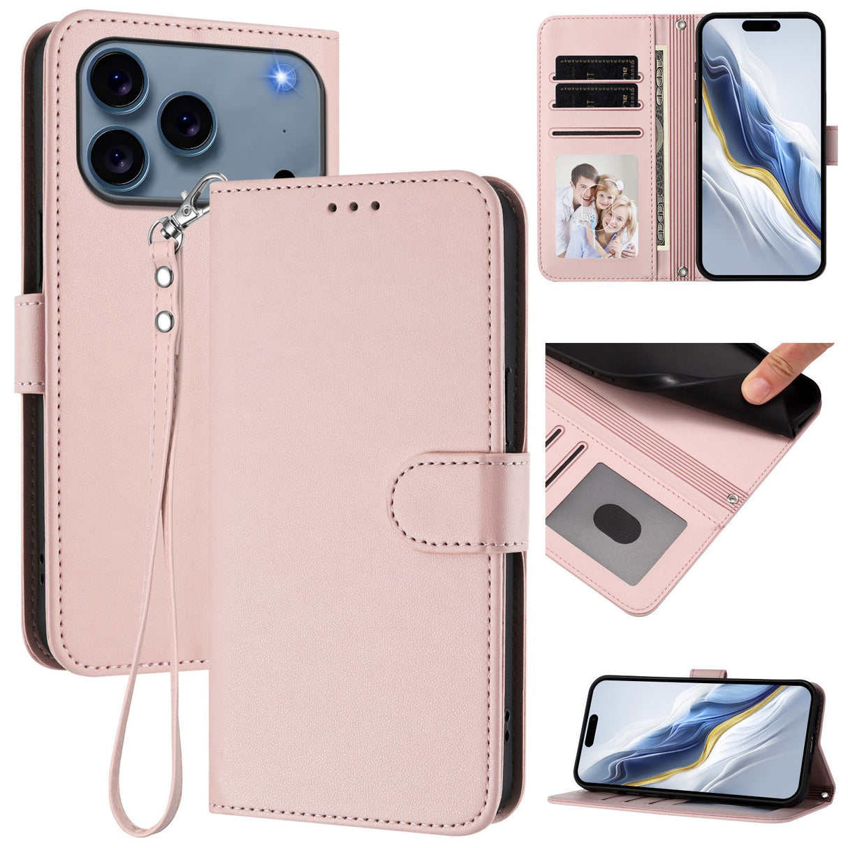 iPhone 18 Pro Max / 17 Pro Max EIDERWOOD Konstläder Fodral m. Rem - Rosa