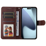 EIDERWOOD iPhone 17 Pro 2-i-1 Konstläder Flip Fodral med Skärmskyddsglas - Rosa