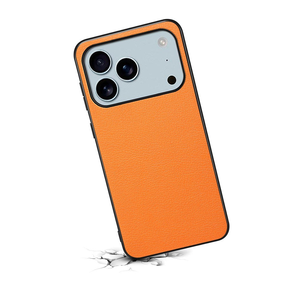 EIDERWOOD iPhone 17 Pro Hybrid Plast Skal med Läderstruktur - Orange