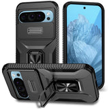 Google Pixel 11 Pro / 11 / 10 Pro / 10 / 9 Pro / 9 EIDERWOOD Hantverkare Skal med 360 Graders Roterbart Stativ - Svart