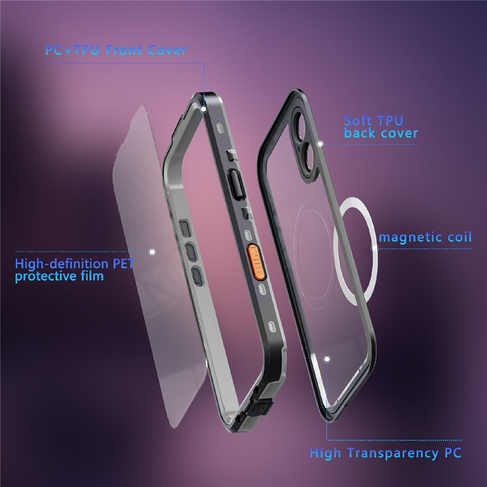 EIDERWOOD iPhone 17 Vattentätt Hantverkar Skal m. Skärmskydd & Rem - MagSafe Kompatibel - Svart