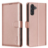 EIDERWOOD Samsung Galaxy S25 FE Konstläder Plånboksfodral med Ståfunktion - Rose Gold