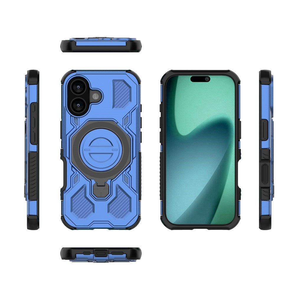 EIDERWOOD iPhone 17 Håndverkerdeksel med Magnetisk Kickstand – MagSafe Kompatibel – Blå