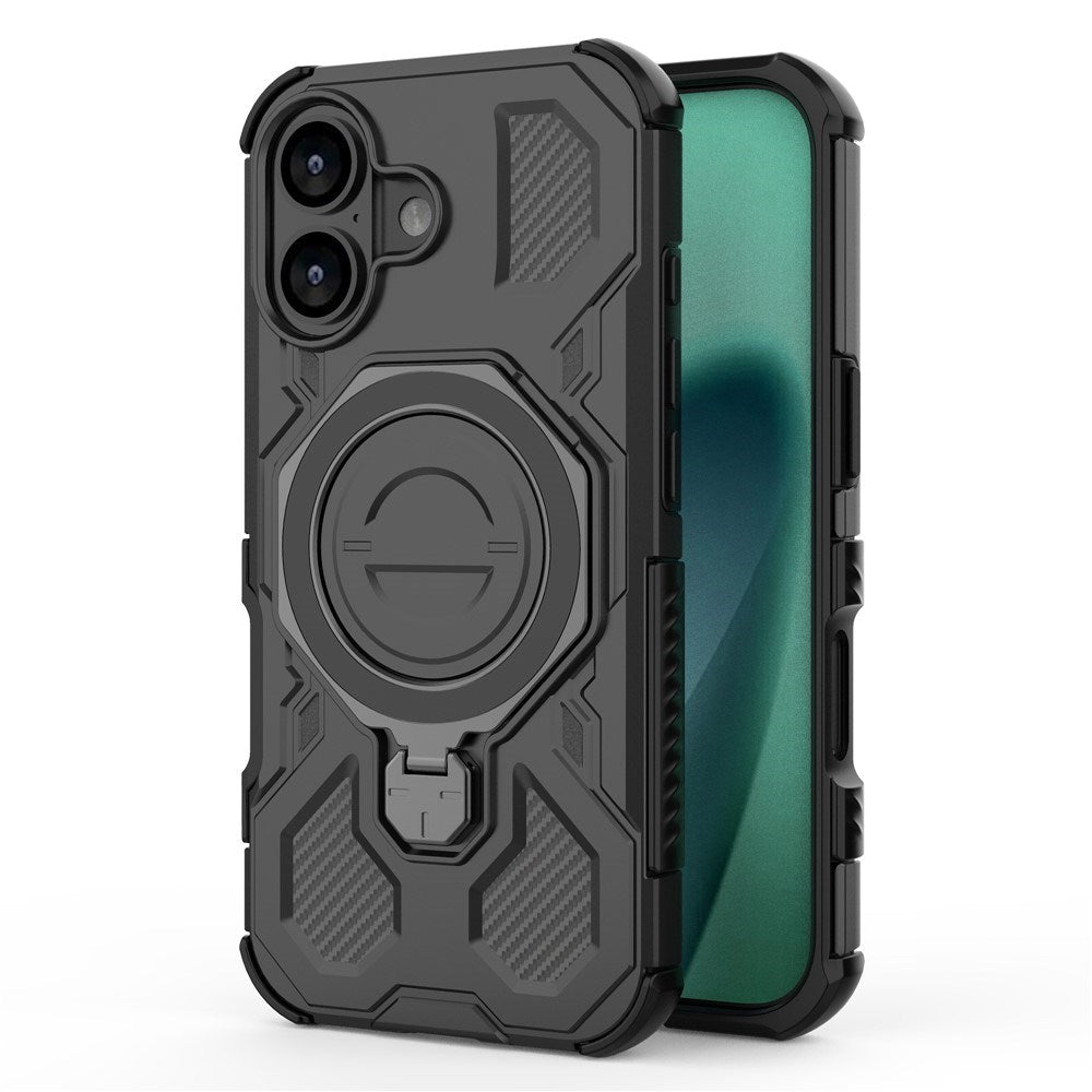 EIDERWOOD iPhone 17 Håndverkerdeksel med Magnetisk Kickstand – MagSafe Kompatibel – Svart