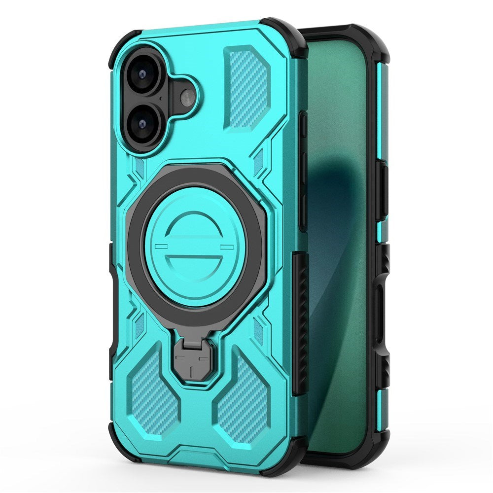 EIDERWOOD iPhone 17 Håndverkerdeksel med Magnetisk Kickstand – MagSafe Kompatibel – Turkos