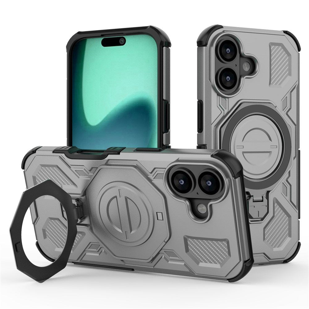 EIDERWOOD iPhone 17 Håndverkerdeksel med Magnetisk Kickstand – MagSafe Kompatibel – Grå