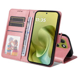 EIDERWOOD Motorola Moto G86 / G86 Power Konstläder Flip Fodral m. Rem - Rosa