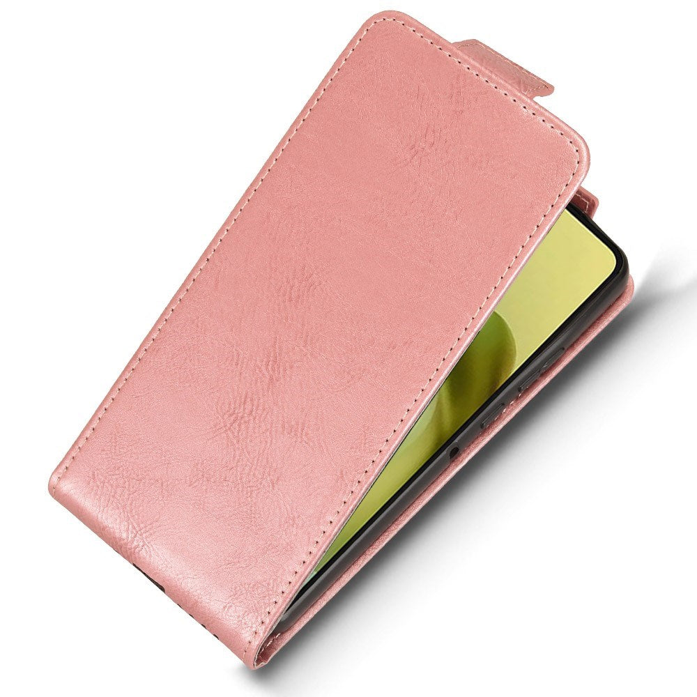 EIDERWOOD Motorola Moto G86 Power Vertikal Konstläder Fodral m. Korthållare & Ståfunktion - Roséguld