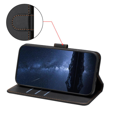 Nothing CMF Phone 2 Pro EIDERWOOD Konstläder Flip Fodral m. Kortficka - Svart