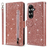EIDERWOOD Samsung Galaxy Z Fold7 Glitter Fodral m. Plånbok & Rem - Roséguld