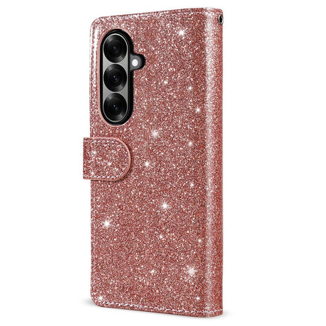 EIDERWOOD Samsung Galaxy Z Fold7 Glitter Fodral m. Plånbok & Rem - Roséguld