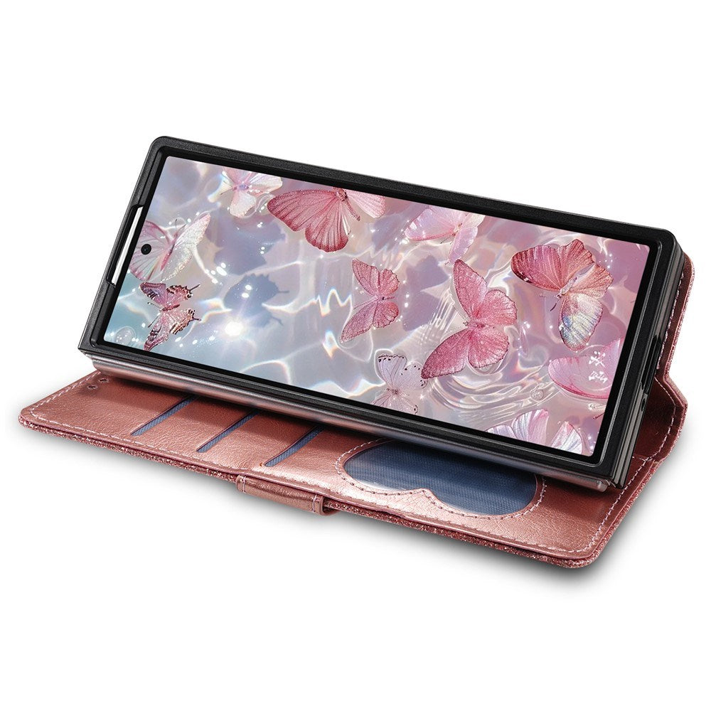 EIDERWOOD Samsung Galaxy Z Fold7 Glitter Fodral m. Plånbok & Rem - Roséguld