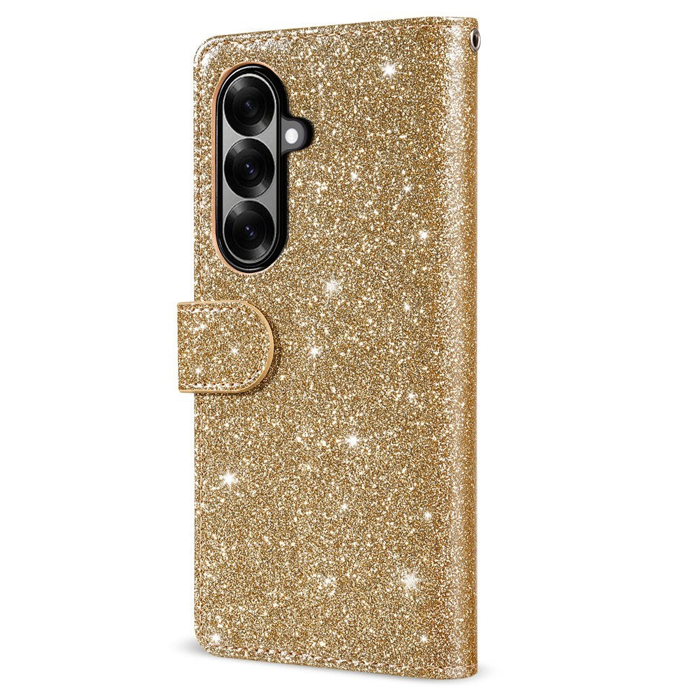 EIDERWOOD Samsung Galaxy Z Fold7 Glitter Fodral m. Plånbok & Rem - Guld
