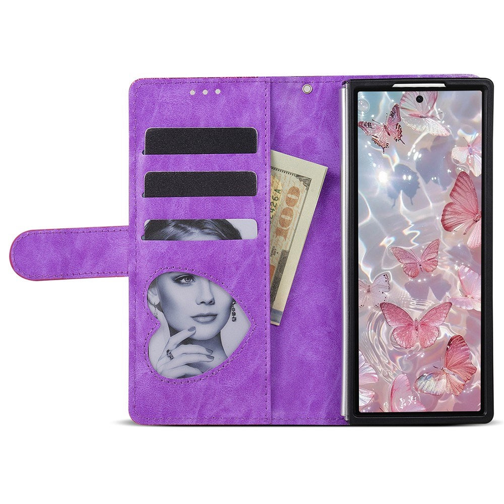 EIDERWOOD Samsung Galaxy Z Fold7 Glitter Fodral m. Plånbok & Rem - Lila