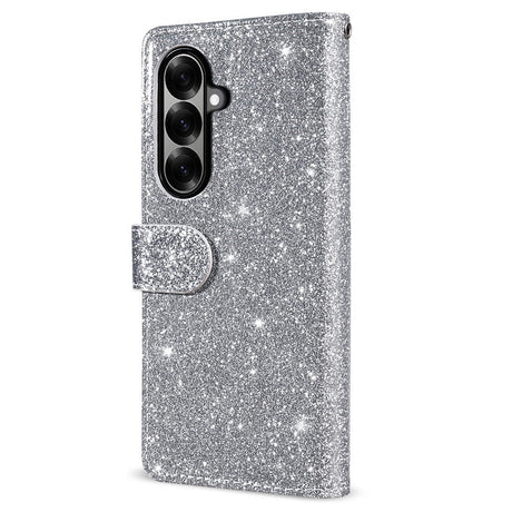 EIDERWOOD Samsung Galaxy Z Fold7 Glitter Fodral m. Plånbok & Rem - Silver