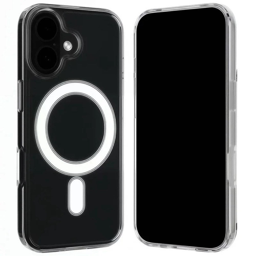 iPhone 17 Hybrid Skal inkl. 2 x Skärmskydd - MagSafe Kompatibel - Genomskinlig / Vit