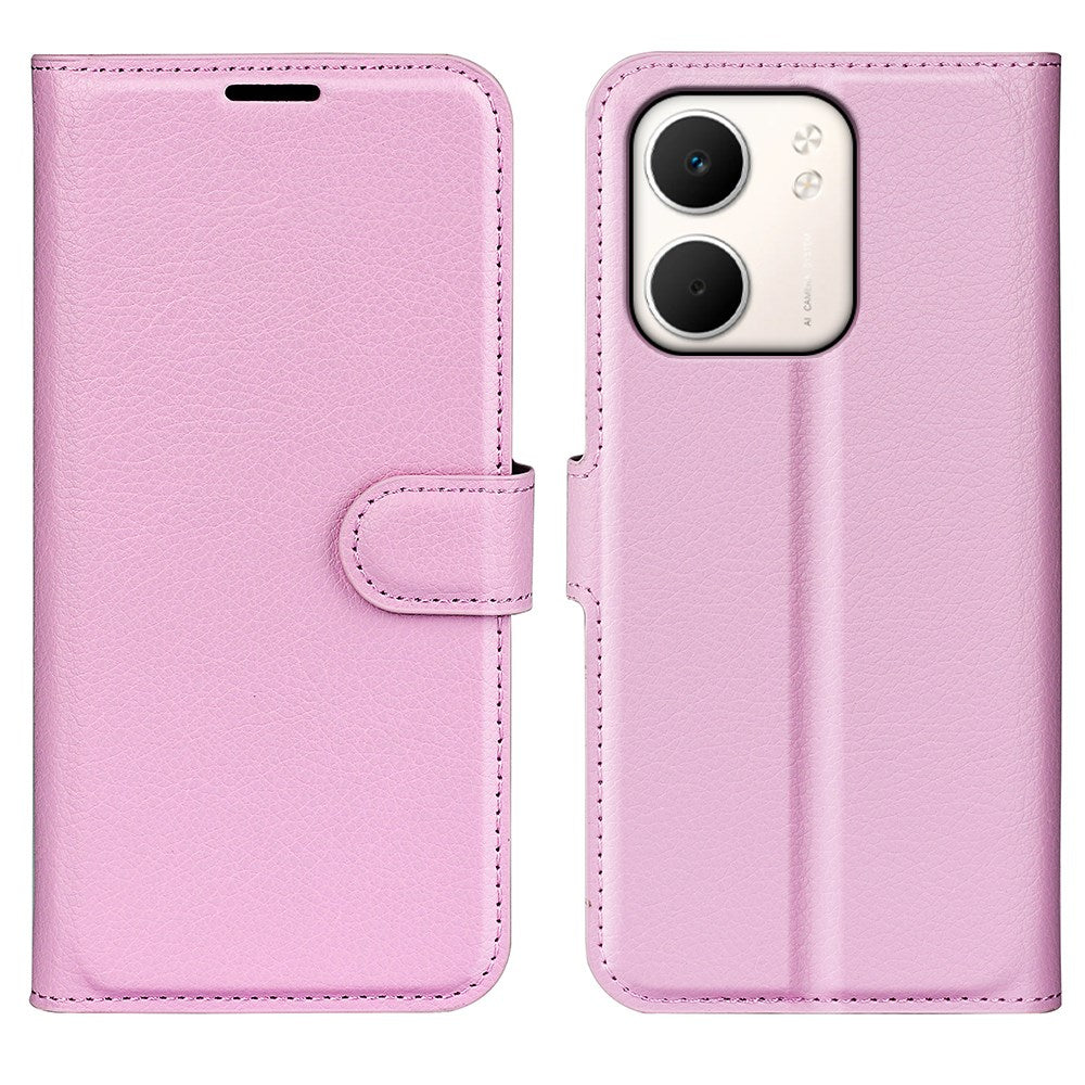 Oppo A5x (5G) / Oppo A5x (4G) EIDERWOOD Konstläder Flip Fodral med Korthållare & Ställfunktion - Rosa