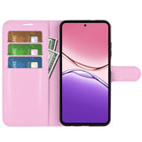Oppo A5x (5G) / Oppo A5x (4G) EIDERWOOD Konstläder Flip Fodral med Korthållare & Ställfunktion - Rosa